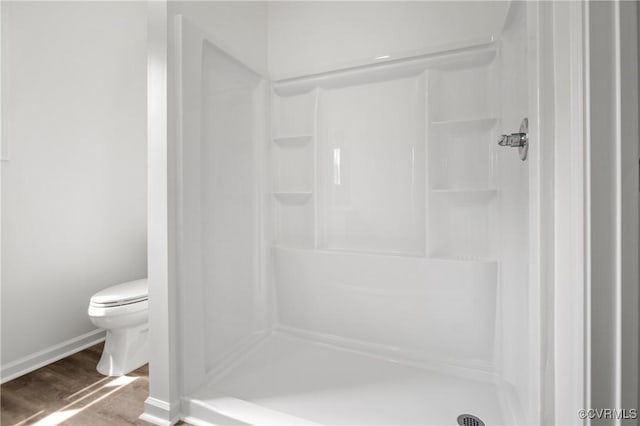 9214 River Rd, Chesterfield, VA 23803 - bathroom with a stall shower and wood finished floors