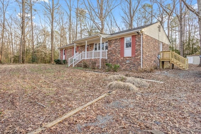 ranch-style home with brick siding