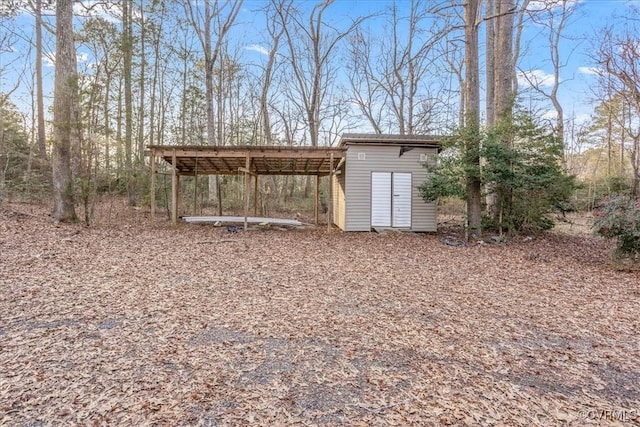 view of shed
