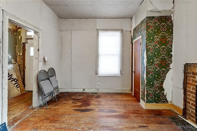 interior space with dark wood-type flooring