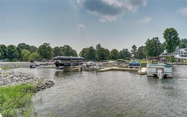 water view featuring a boat dock