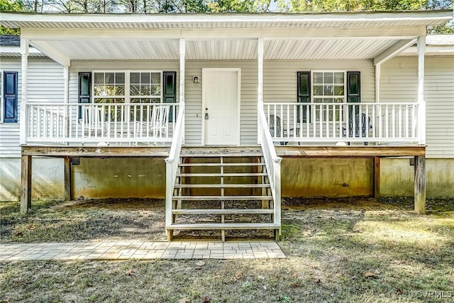 exterior space with covered porch