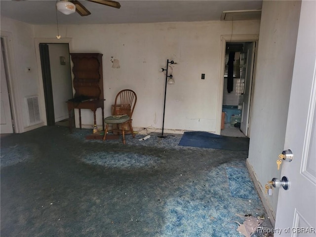 interior space featuring attic access and visible vents