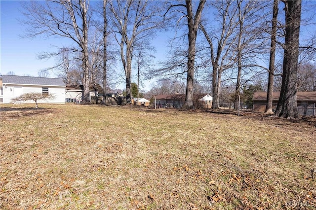 view of yard with fence