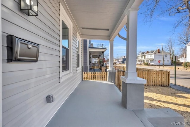 view of patio / terrace with a residential view