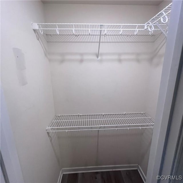 spacious closet with wood finished floors