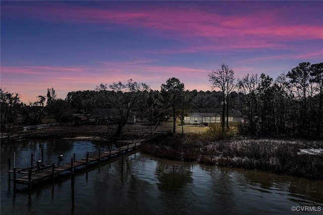 water view with a boat dock