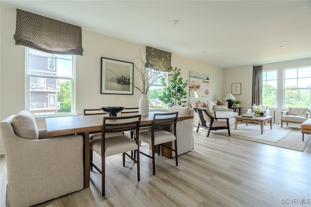 dining room featuring light wood-type flooring