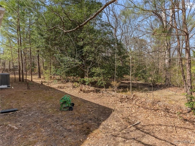 view of yard featuring central AC