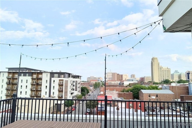 balcony featuring a view of city