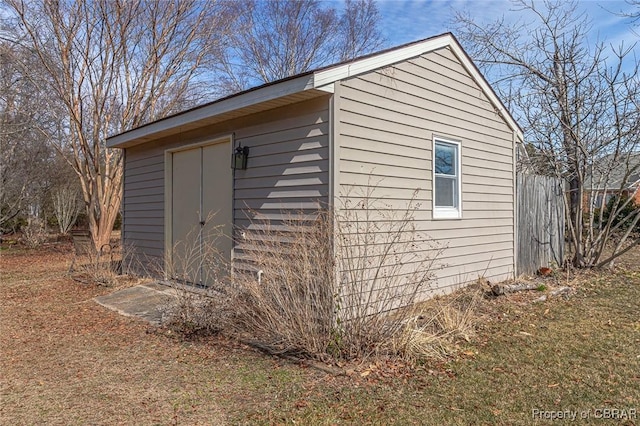 view of shed