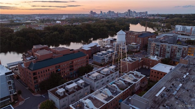 114 Cedar Works Row, Henrico, VA 23231 - aerial view at dusk with a view of city and a water view