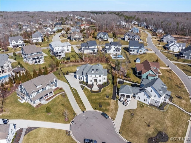 aerial view with a residential view