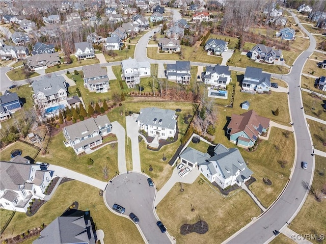 aerial view with a residential view