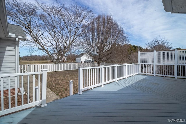 deck featuring fence