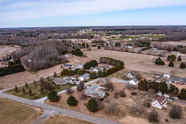 bird's eye view featuring a rural view