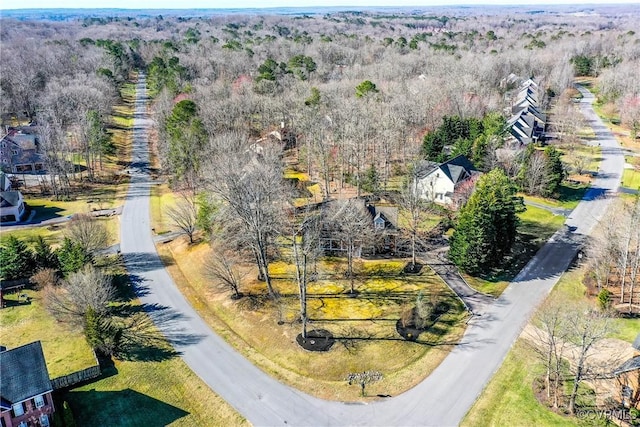 aerial view with a forest view