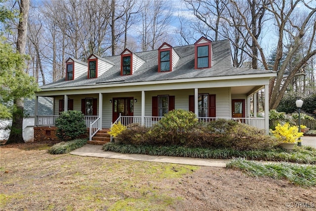 view of front of home with covered porch