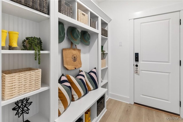 mudroom featuring wood finished floors