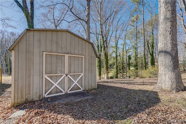 view of shed