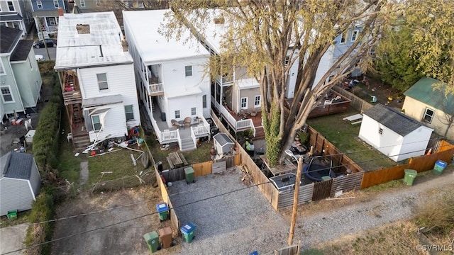 aerial view with a residential view