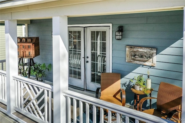 doorway to property with french doors