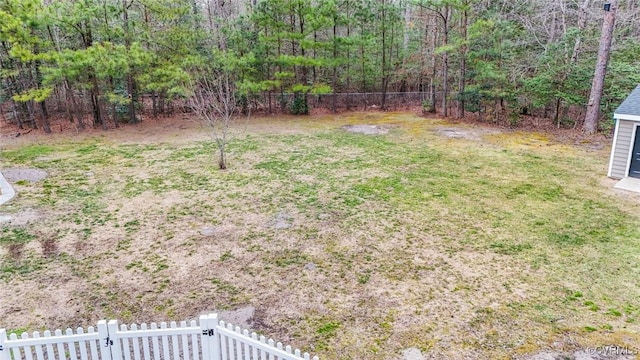 view of yard with fence