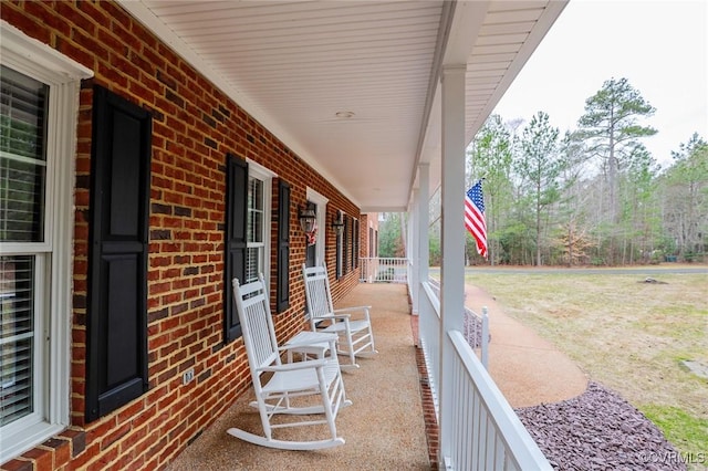 view of patio with covered porch