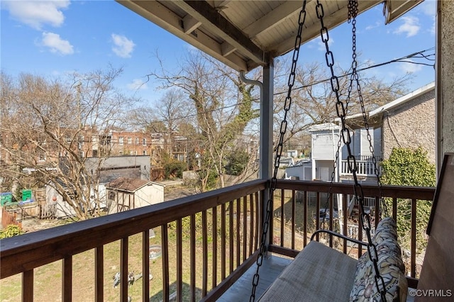 balcony featuring a residential view