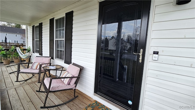 wooden deck with covered porch