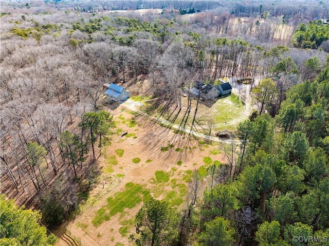 bird's eye view with a forest view