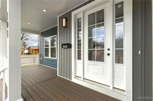 wooden deck with a porch