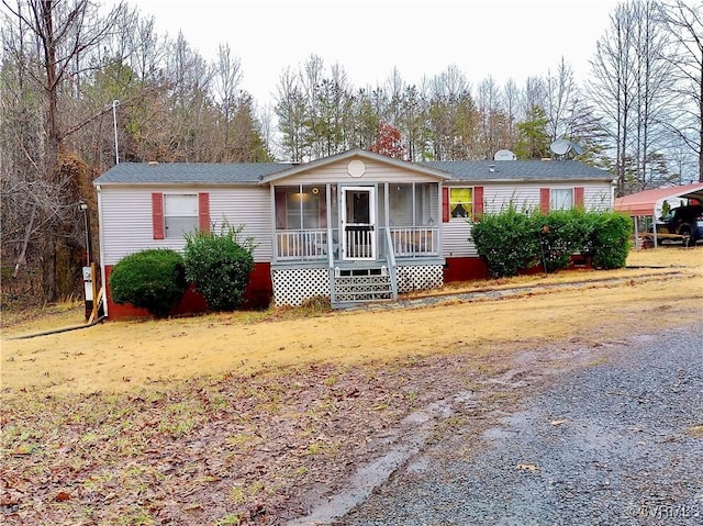 view of single story home