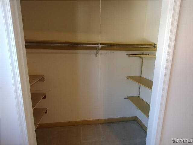 view of walk in closet