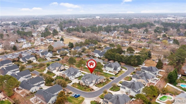 birds eye view of property featuring a residential view