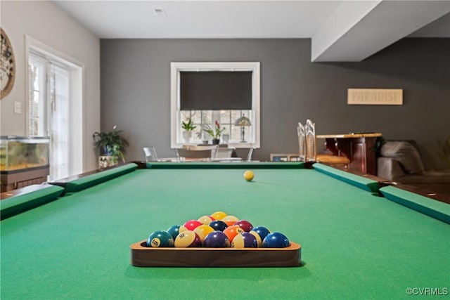 rec room with pool table