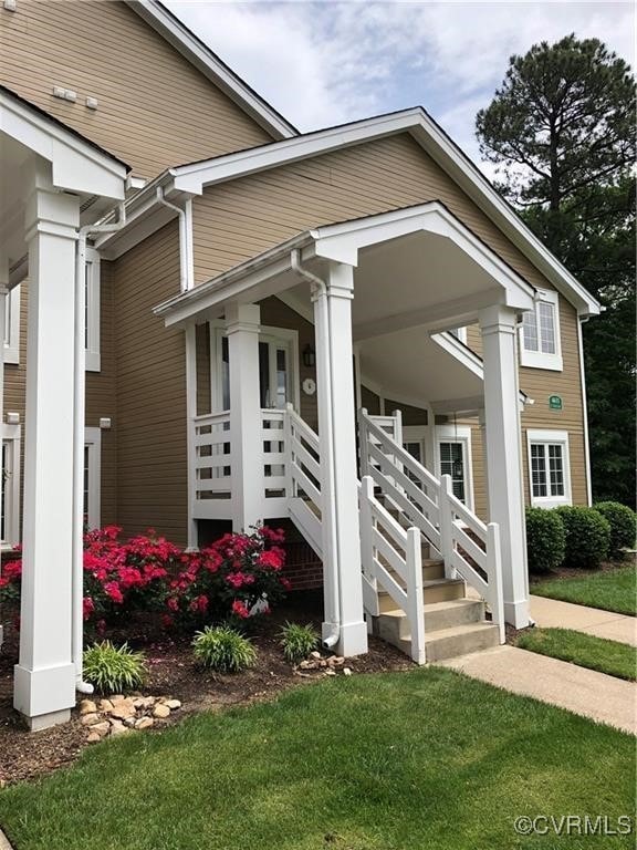 exterior space with covered porch