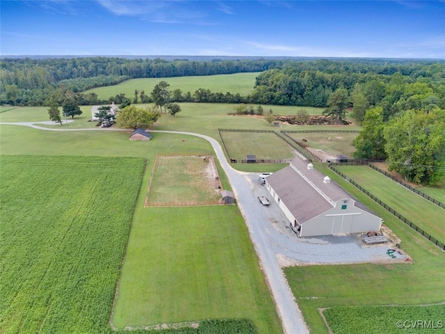 drone / aerial view featuring a rural view