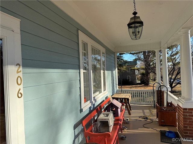 view of patio / terrace with a porch