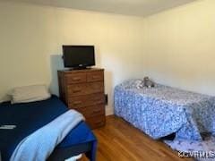 bedroom featuring wood finished floors