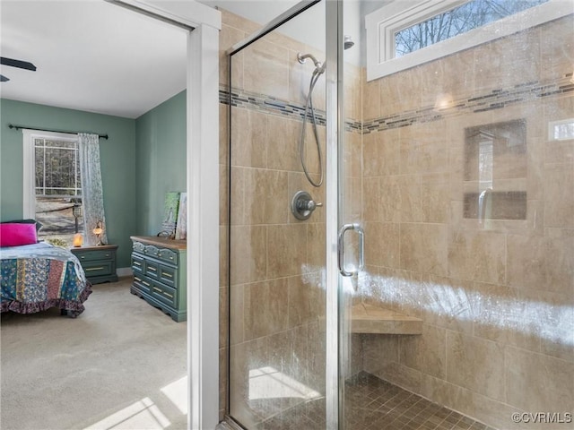 ensuite bathroom with a shower stall and ensuite bathroom