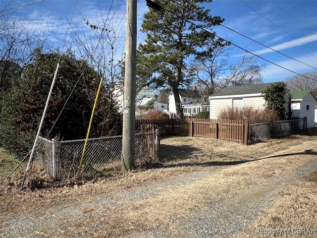 view of yard with a fenced front yard