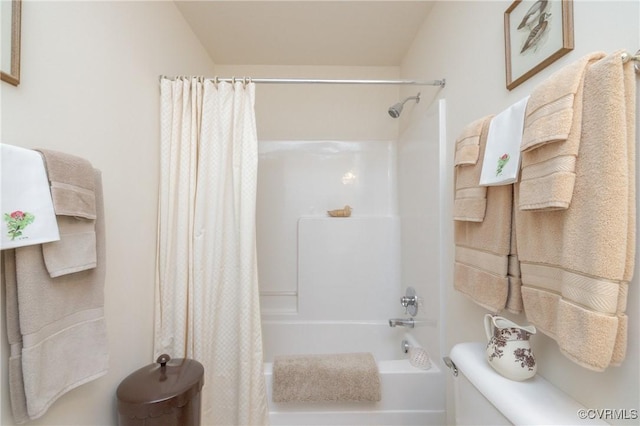 full bathroom with shower / bath combo