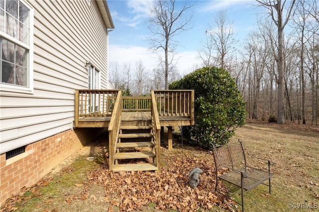 wooden terrace with stairway