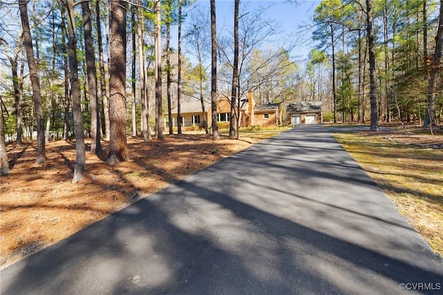 view of road featuring aphalt driveway