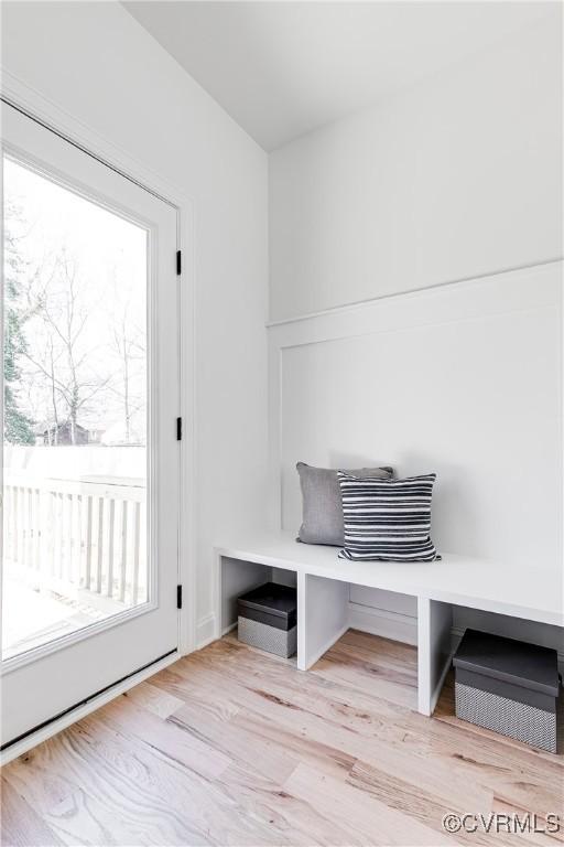 mudroom featuring wood finished floors