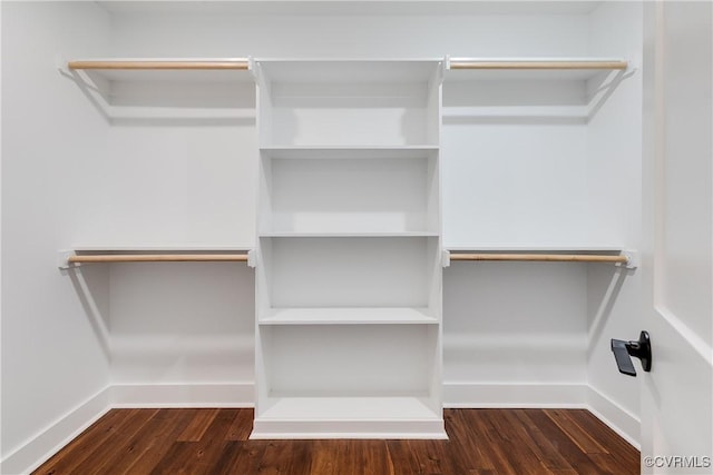 spacious closet with wood finished floors