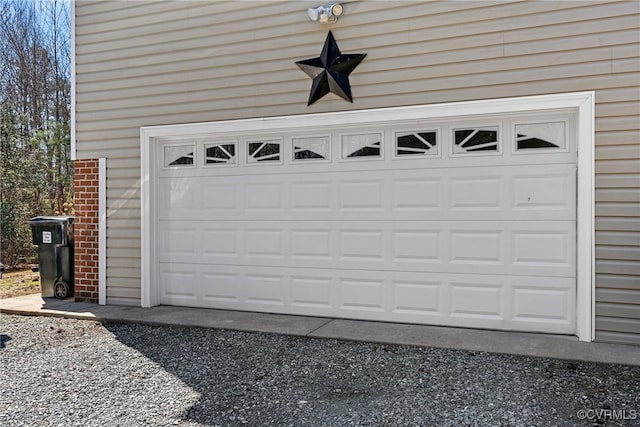 garage with driveway