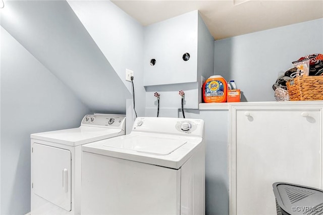 laundry area with laundry area and independent washer and dryer