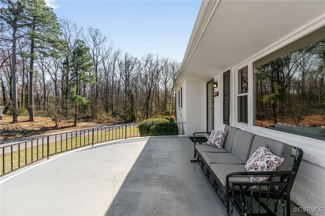 view of patio / terrace featuring an outdoor hangout area